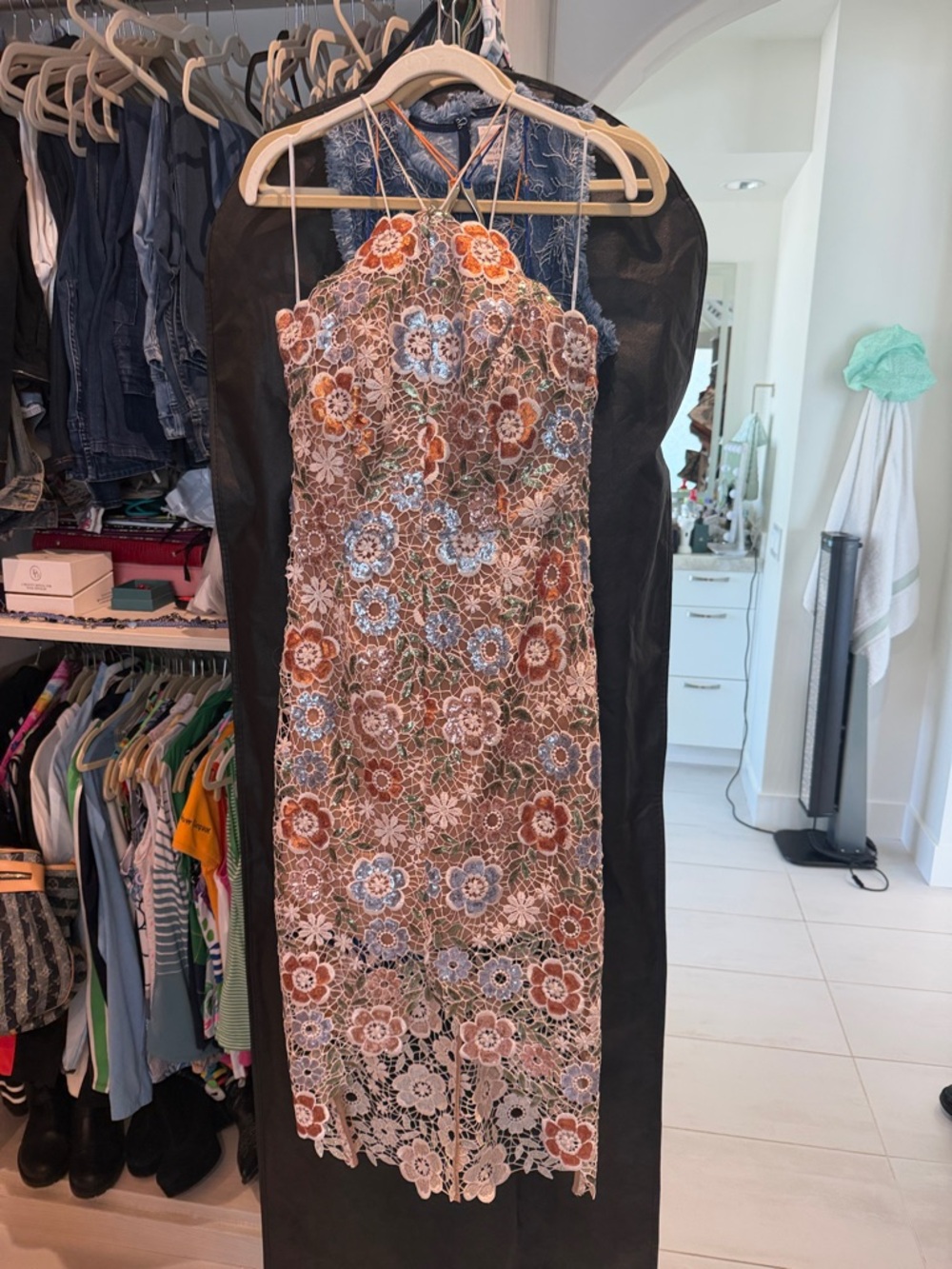 Elliatt Floral Lace Halter Covelline Dress - Picture 4 of 9